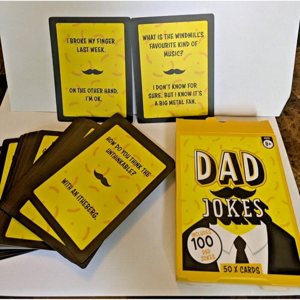 USED Dad Jokes Card Game Modern Expressions Party Humor 100 Jokes 50 Cards